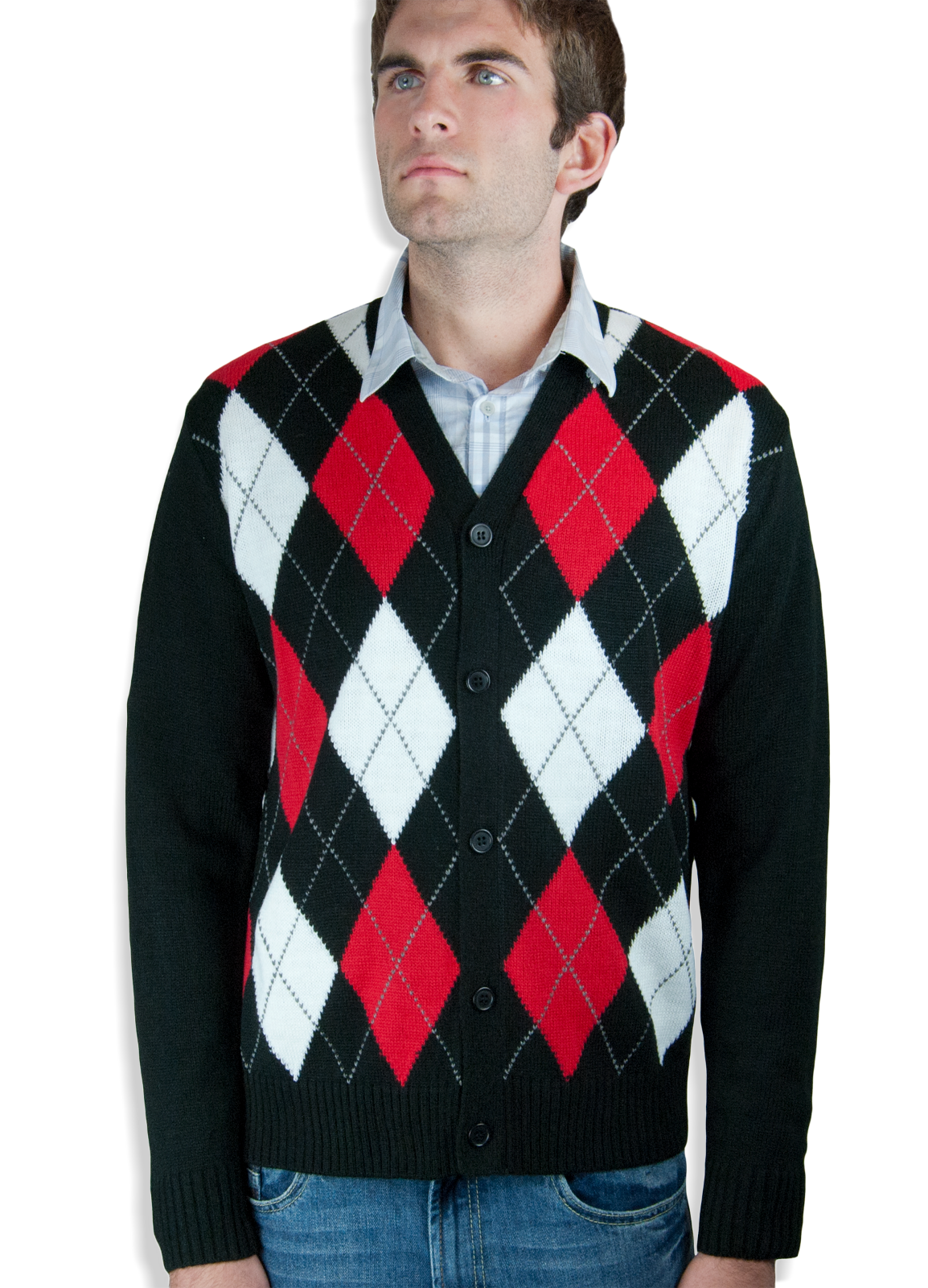Blue Ocean Mens Cardigan Argyle Button Down Sweater (sw-299)