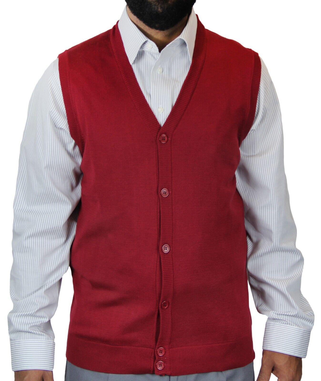 Blue Ocean Mens Sleeveless Cardigan Sweater Vest (sv-200)