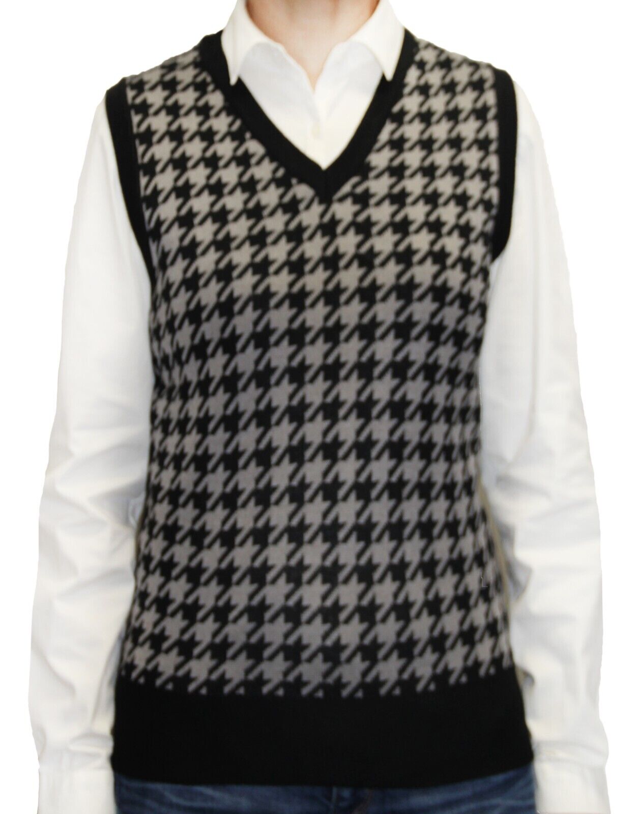 Blue Ocean Womens Houndstooth Sweater Vest (lsv-269)