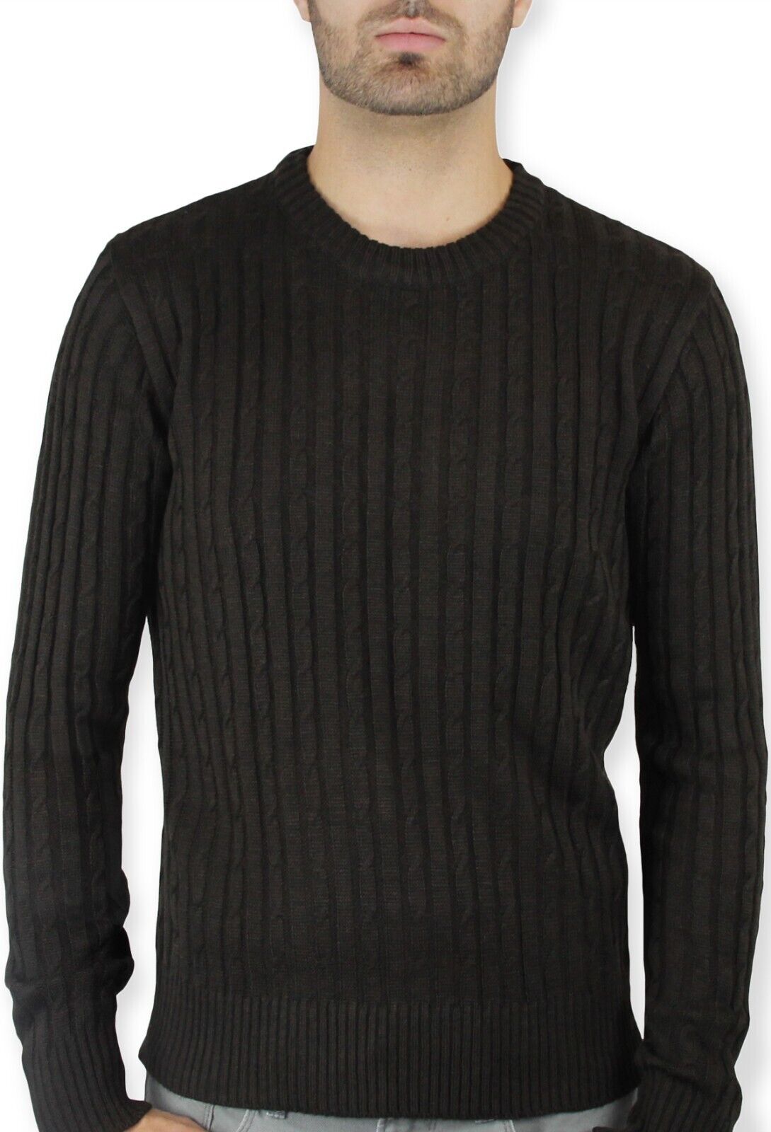Blue Ocean Mens Cable Crew Neck Sweater (sw-333)