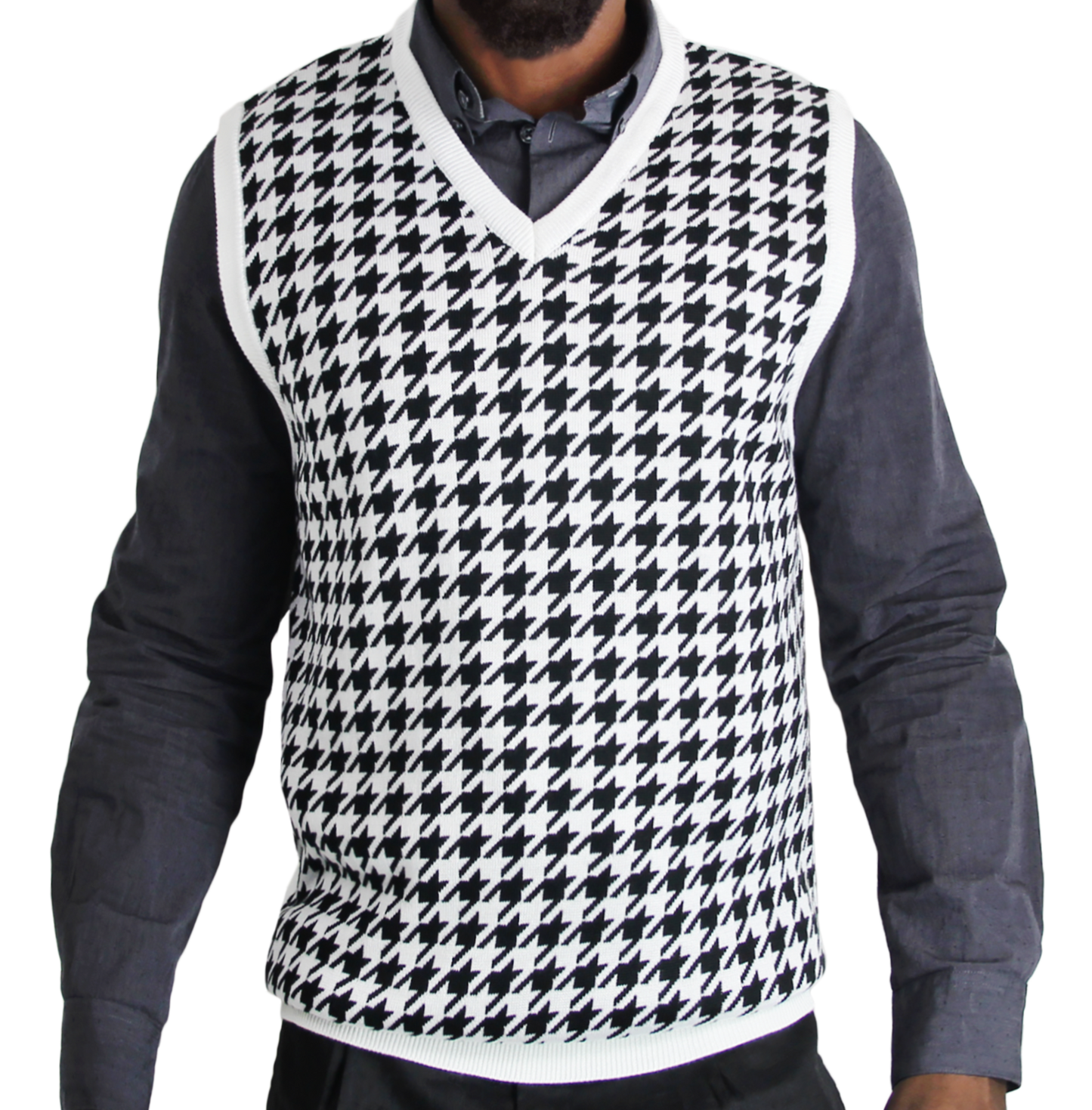 Blue Ocean Mens Houndstooth Sweater Vest (sv-777)