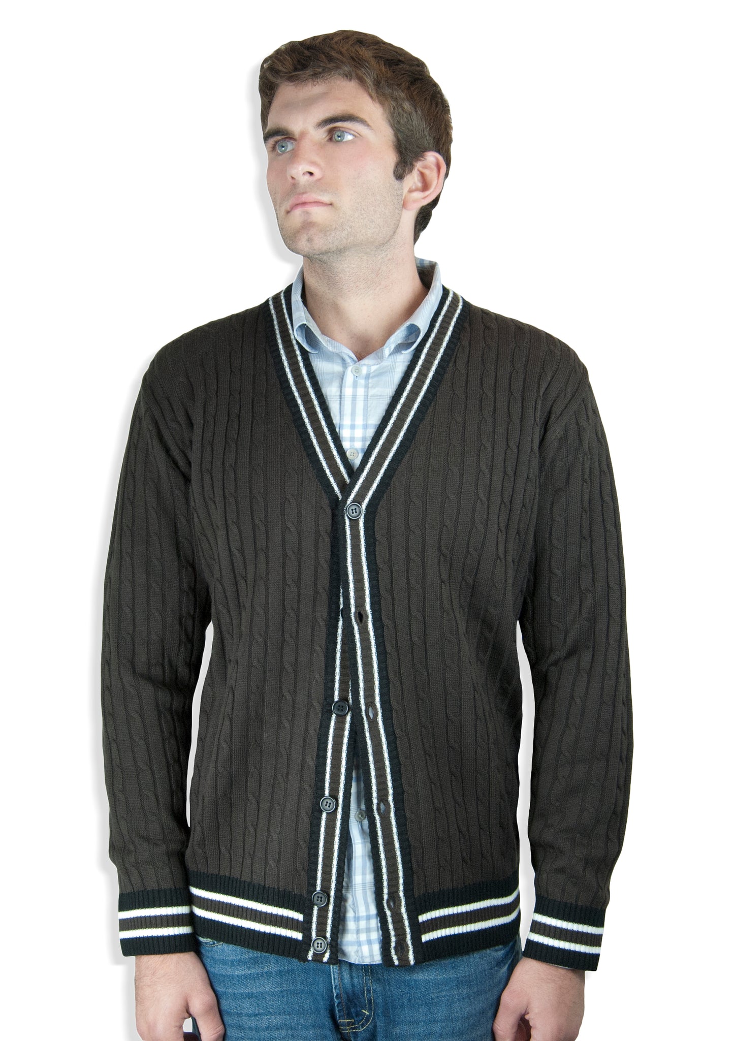 Button Down Cable Cardigan Swearer