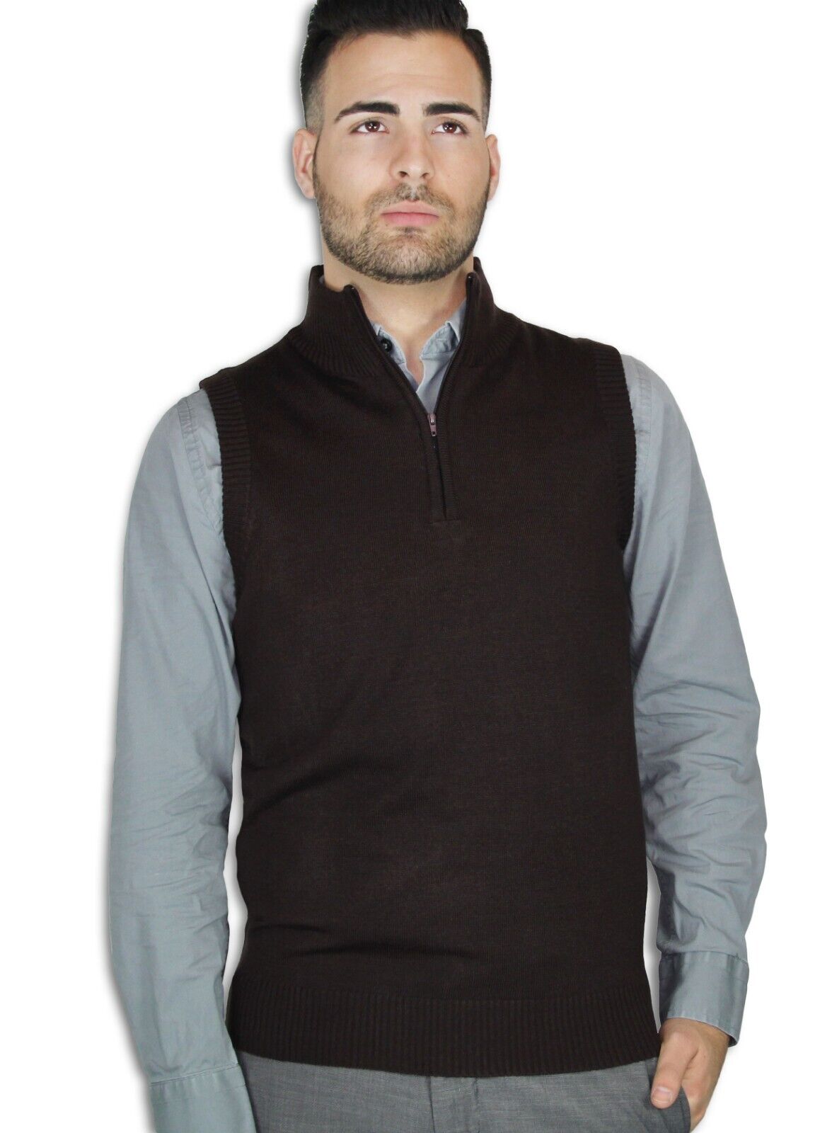 Blue Ocean Mens Half Zip Sweater Vest (sv-277)