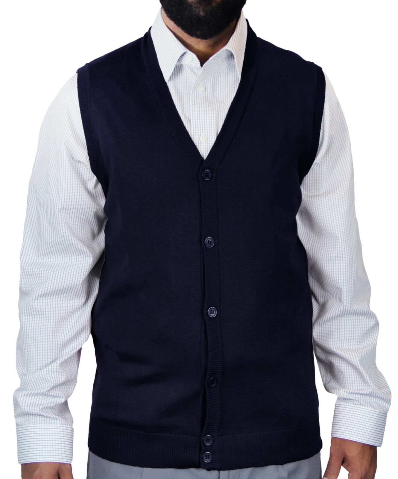 Men's sleeveless hot sale button cardigan