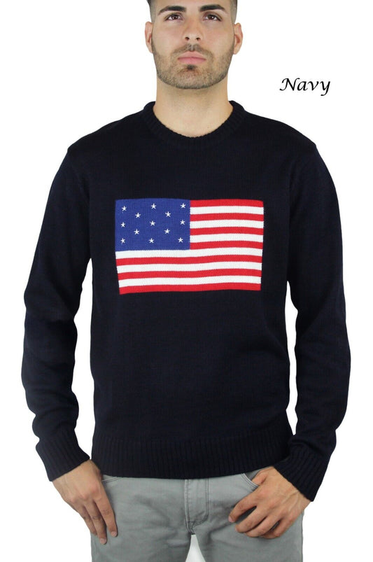 Blue Ocean Mens America Flag Sweater (sw-911)