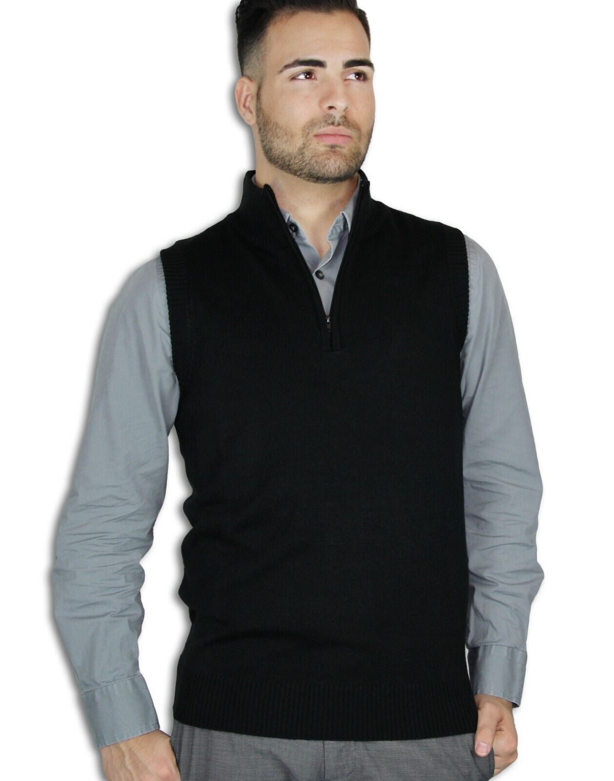 Blue Ocean Mens Half Zip Sweater Vest (sv-277)