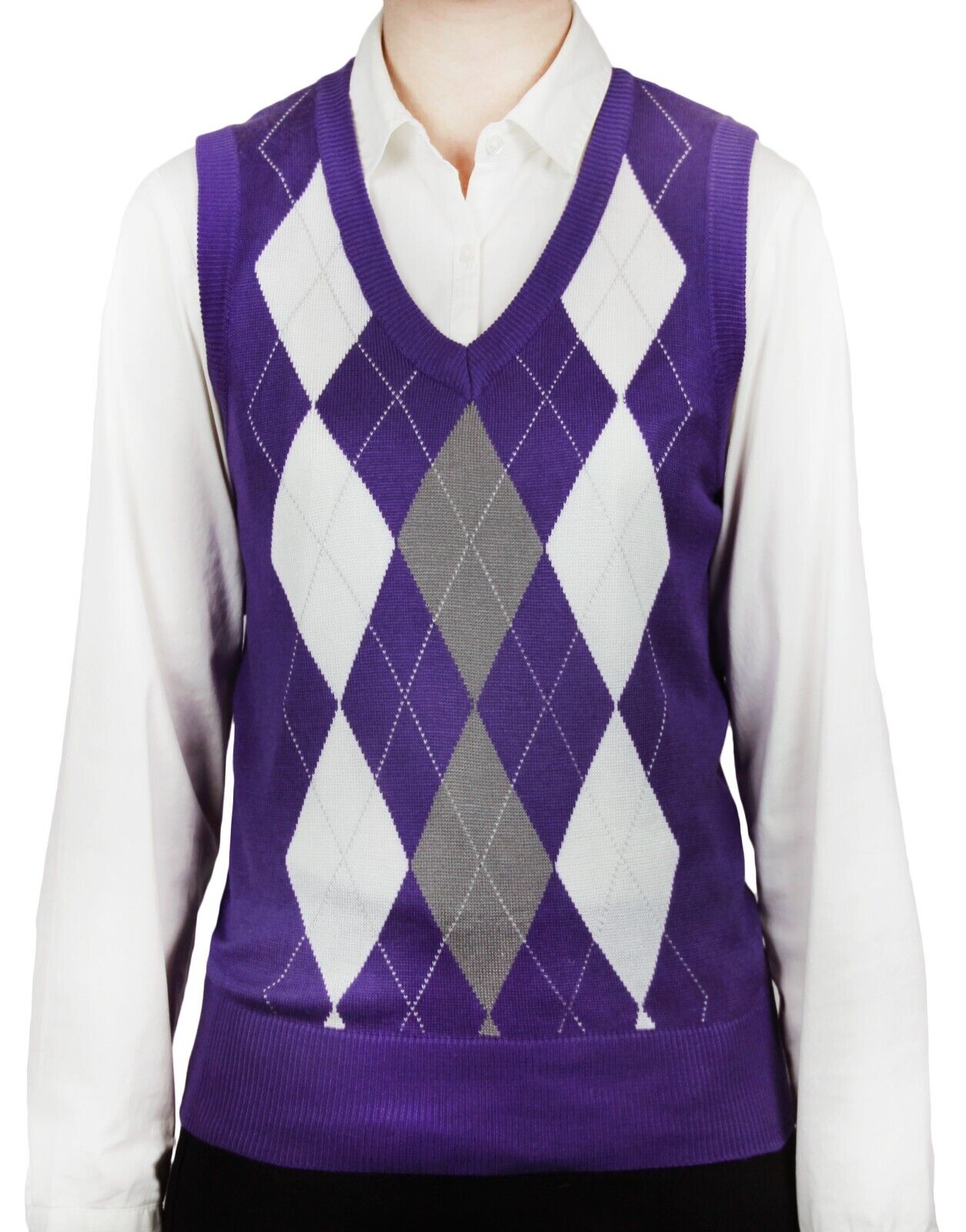 Blue Ocean Womens Argyle Sweater Vest (lsv-159)