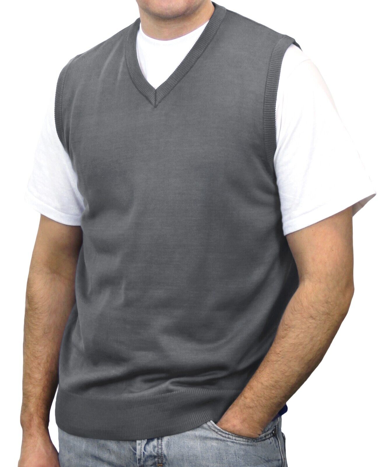 Blue Ocean Mens Big & Tall Solid Sweater Vest (sv-243bm)