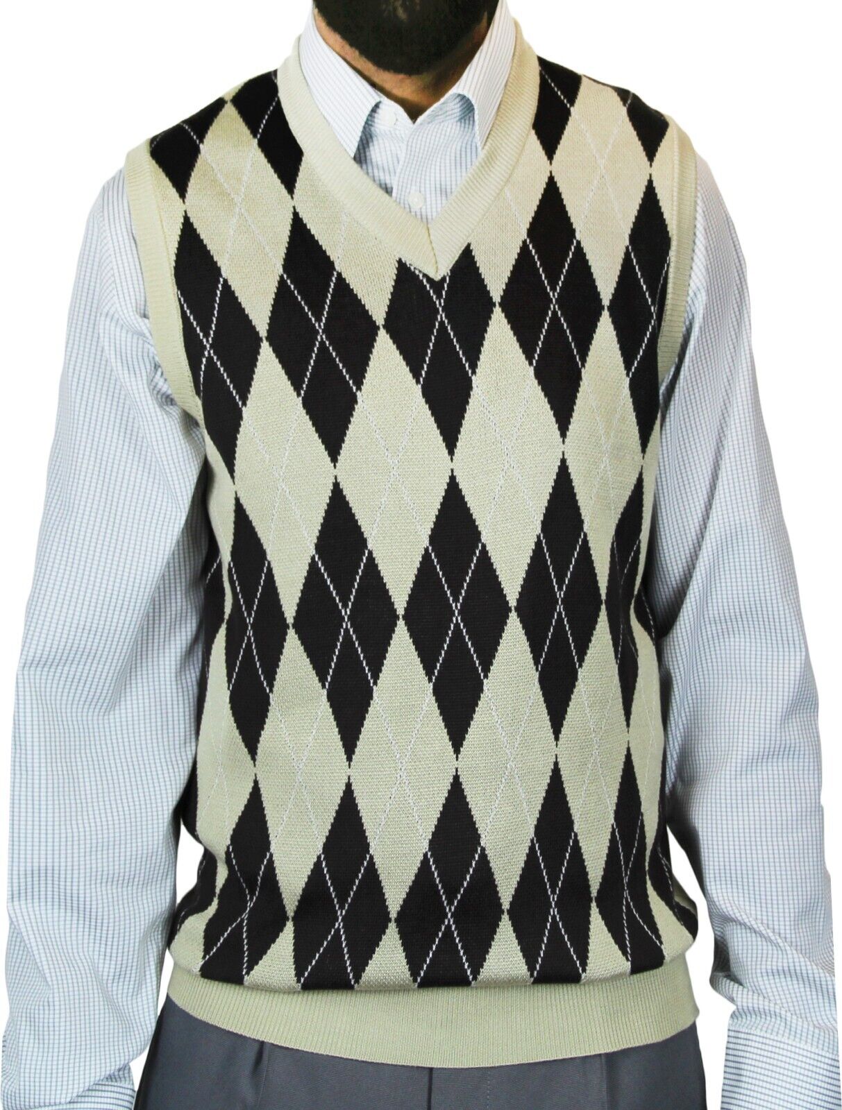 Blue Ocean Mens Jacquard Argyle Vest (sv-245)