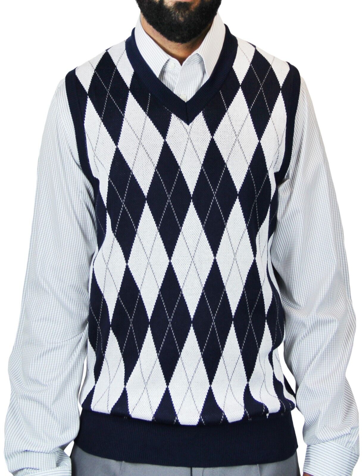 Blue Ocean Mens Big & Tall Jacquard Sweater Vest (sv-245bm)
